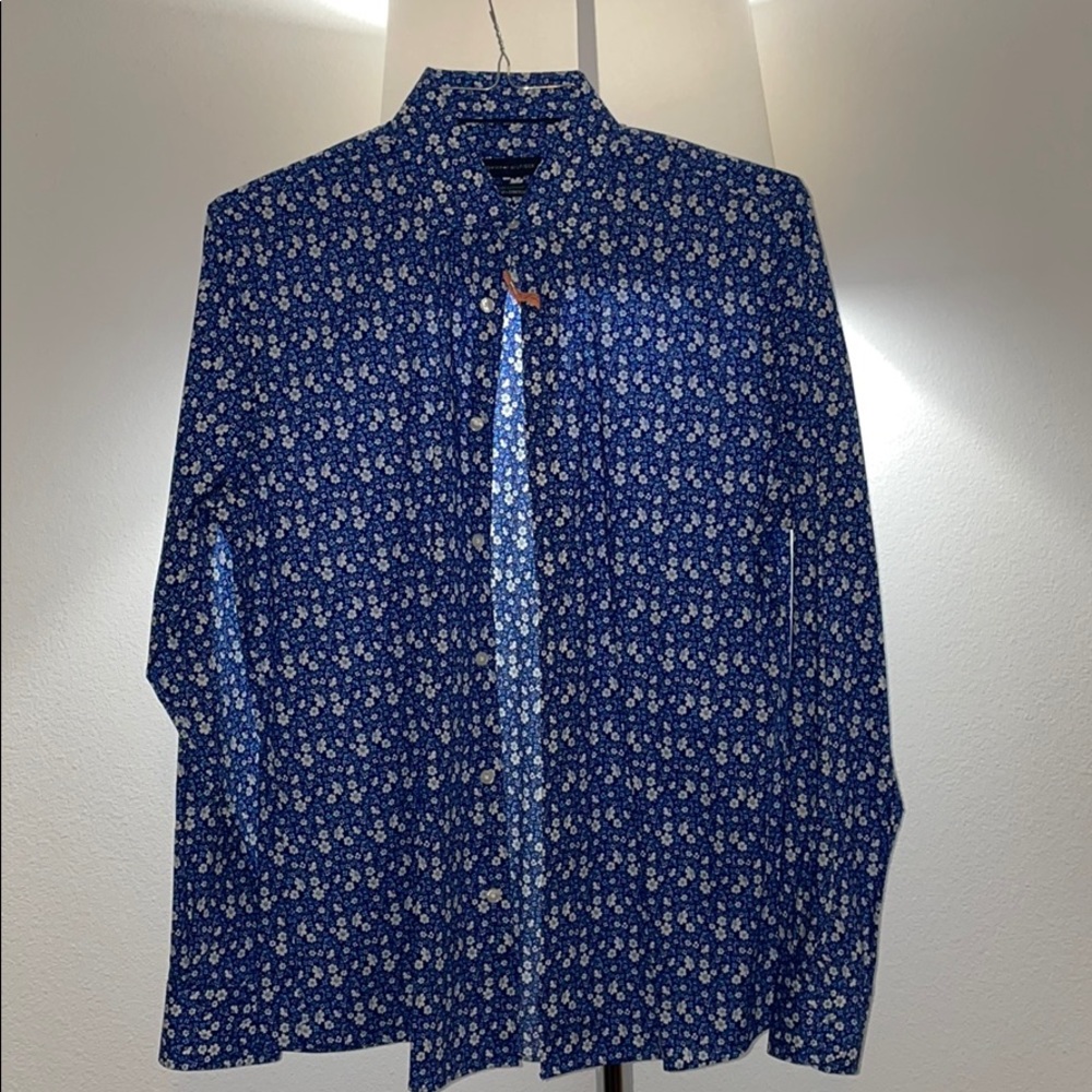 Tommy Hilfiger Blue Floral Long Sleeve - Medium